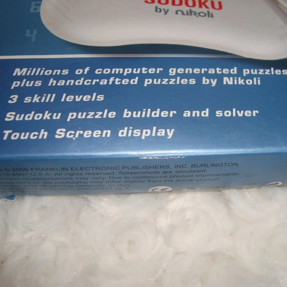 Sudoku Handheld Game with Touch Screen Display by Nikoli New Sealed
